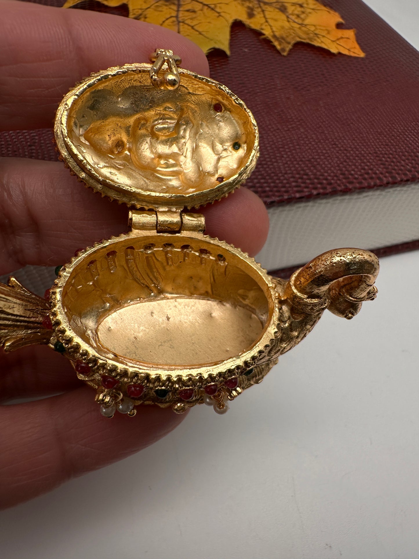 Goddess Lakshmi Swan Nakshi Matte Finish Kumkum Box Bharani - 