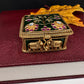 Elephant Nakshi Red Green Meenakari Work Kundan Kumkum Box Bharani - 