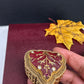 Red Meenakari Work Kundan Kumkum Box Bharani - 