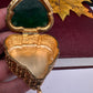 Green Meenakari Work Kundan Kumkum Box Bharani - 