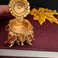 Elephant Nakshi Red Green Stone Matte Finish Kumkum Box Bharani - 