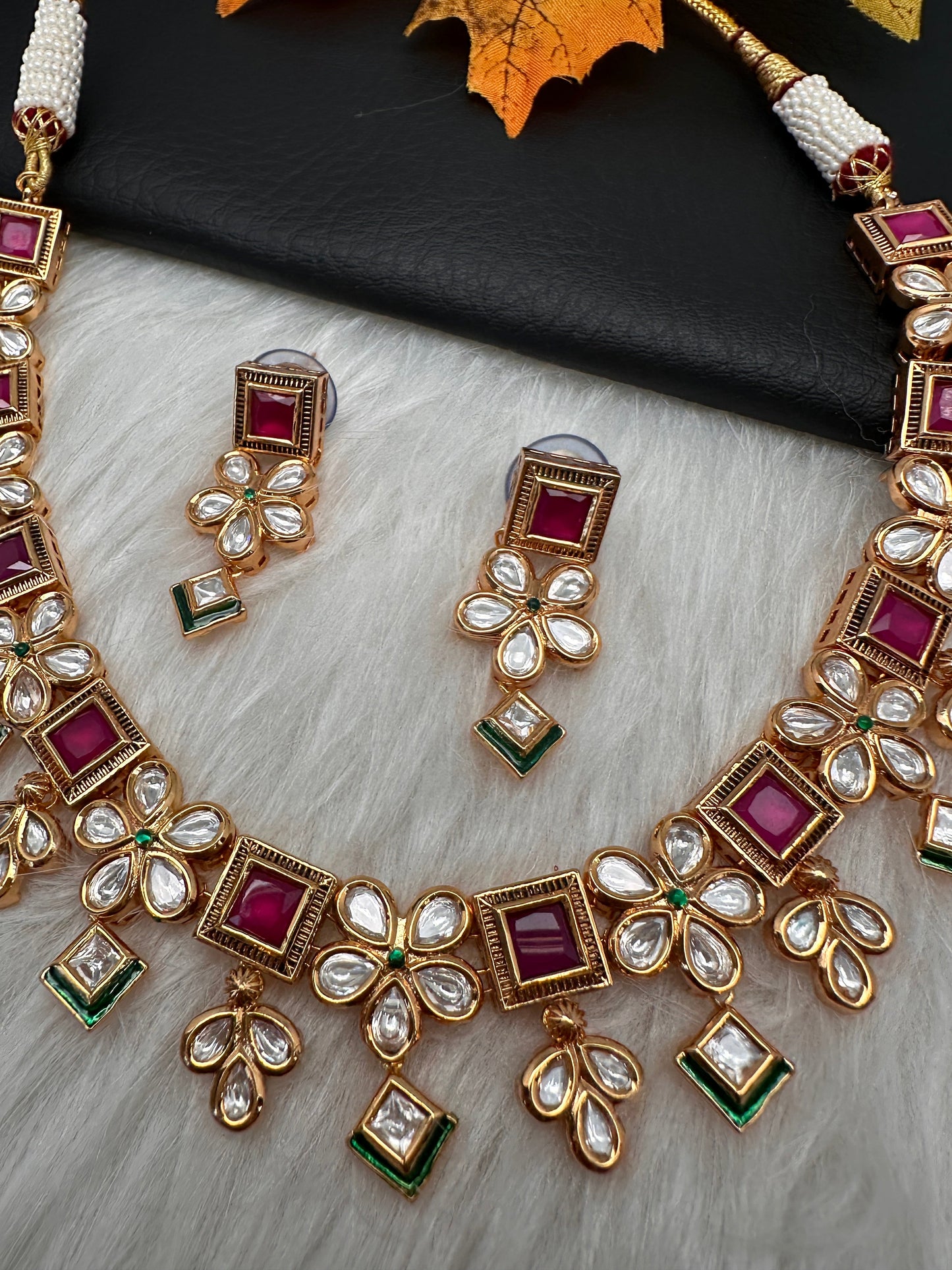 Kundan Red Stone Neckline Necklace