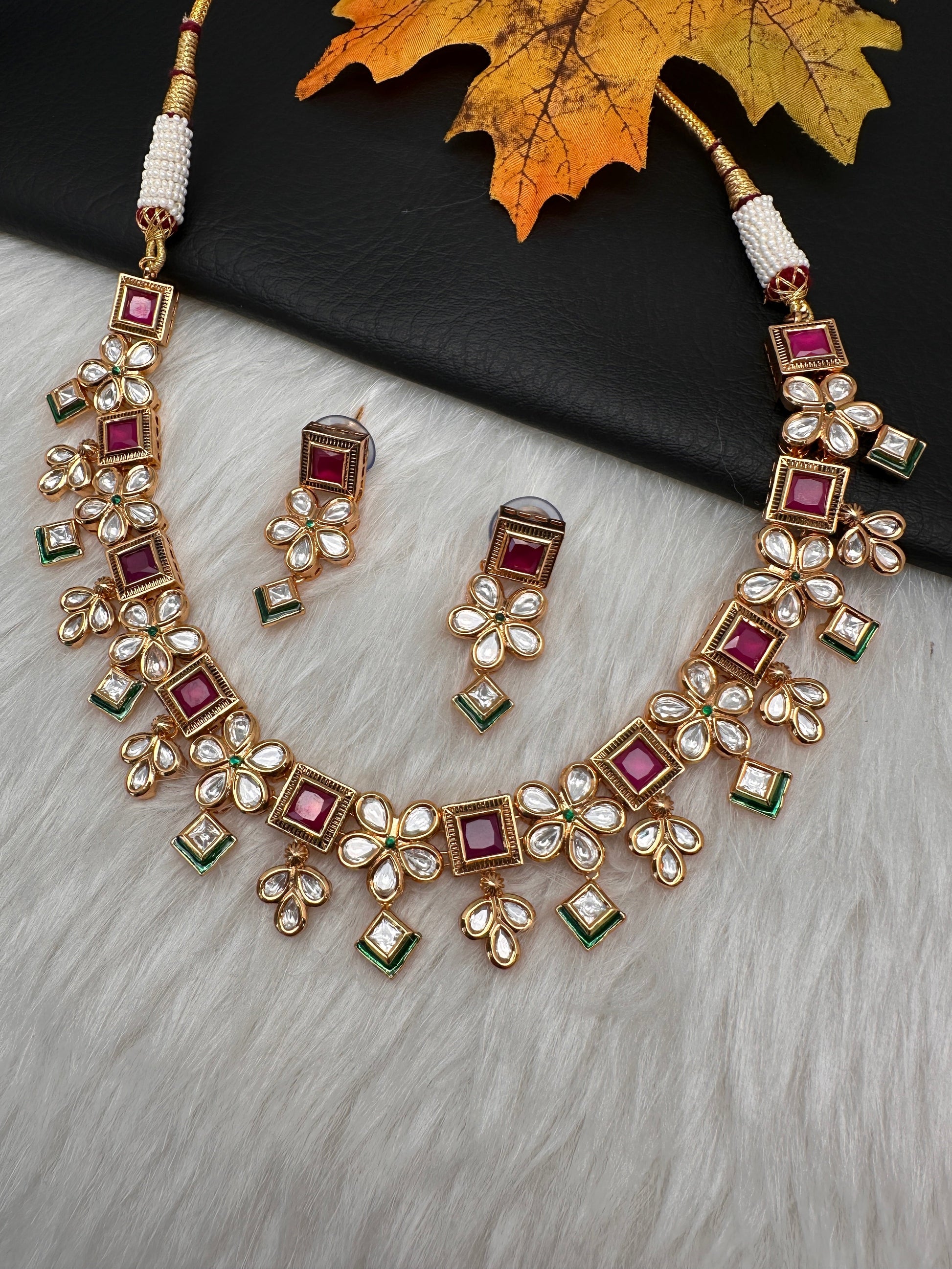 Kundan Red Stone Neckline Necklace