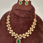 Kundan Green Stone Short Necklace