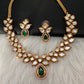 Kundan Green Stone Short Necklace