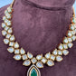 Kundan Green Stone Short Necklace