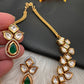 Kundan Green Stone Short Necklace