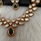 Kundan Green Stone Short Necklace