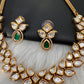 Kundan Green Stone Short Necklace