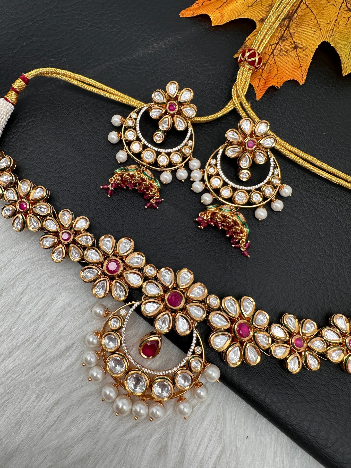 Kundan Chandbali Flexible Choker Necklace