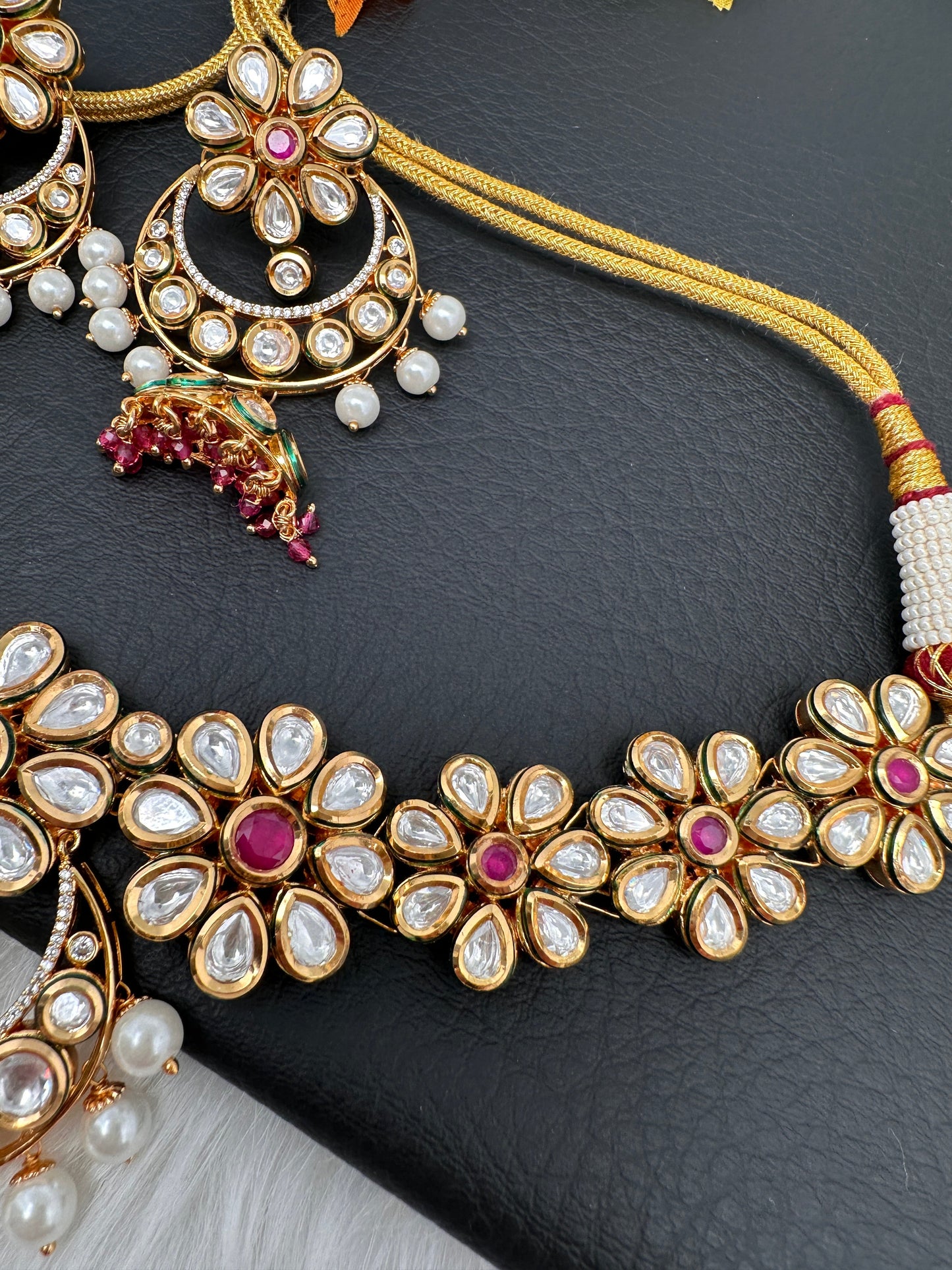 Kundan Chandbali Flexible Choker Necklace