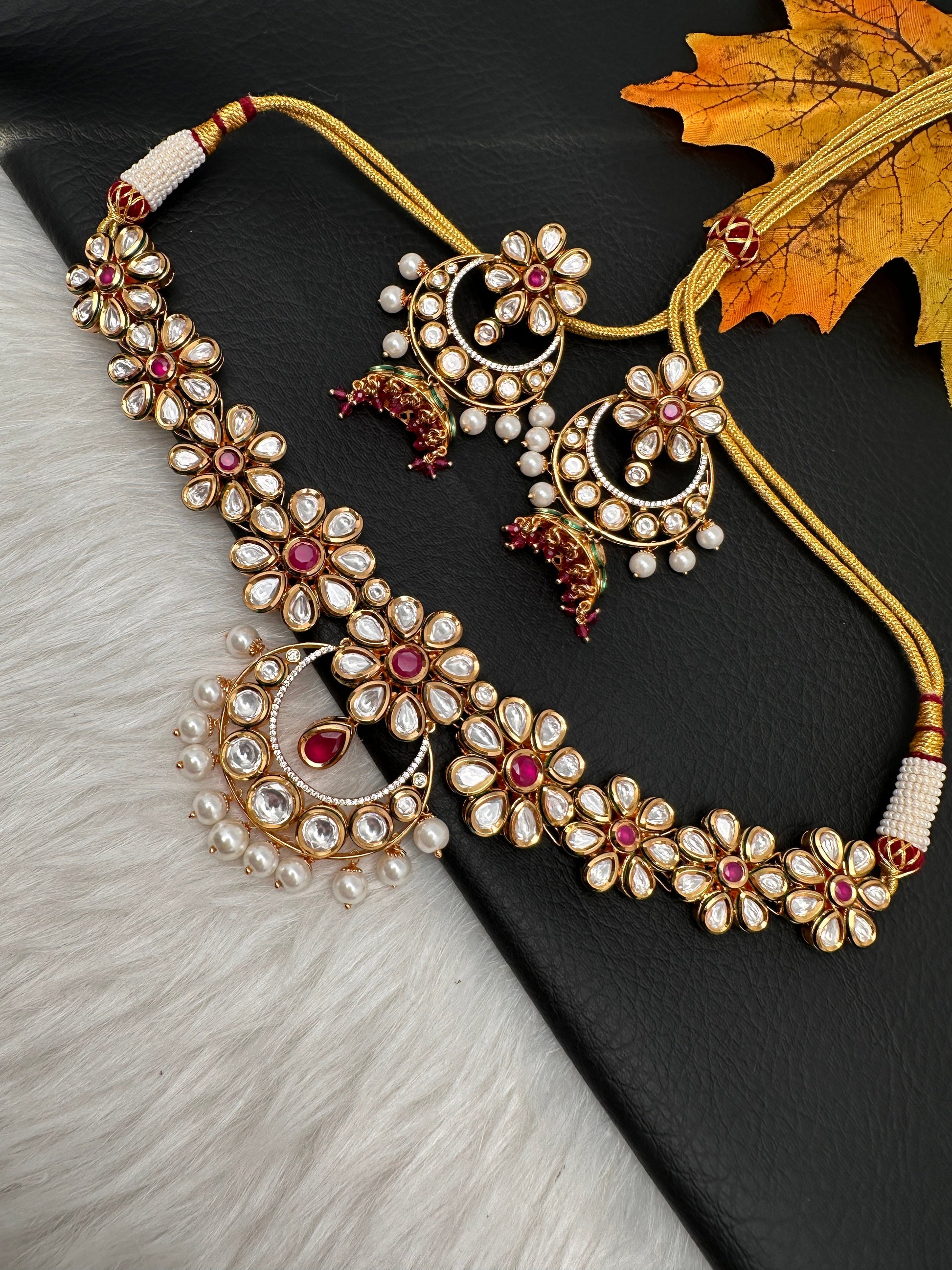 Kundan Chandbali Flexible Choker Necklace