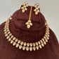 Kundan Dainty Necklace comes with Earrings and Mang Tika