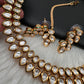 Kundan Dainty Necklace comes with Earrings and Mang Tika