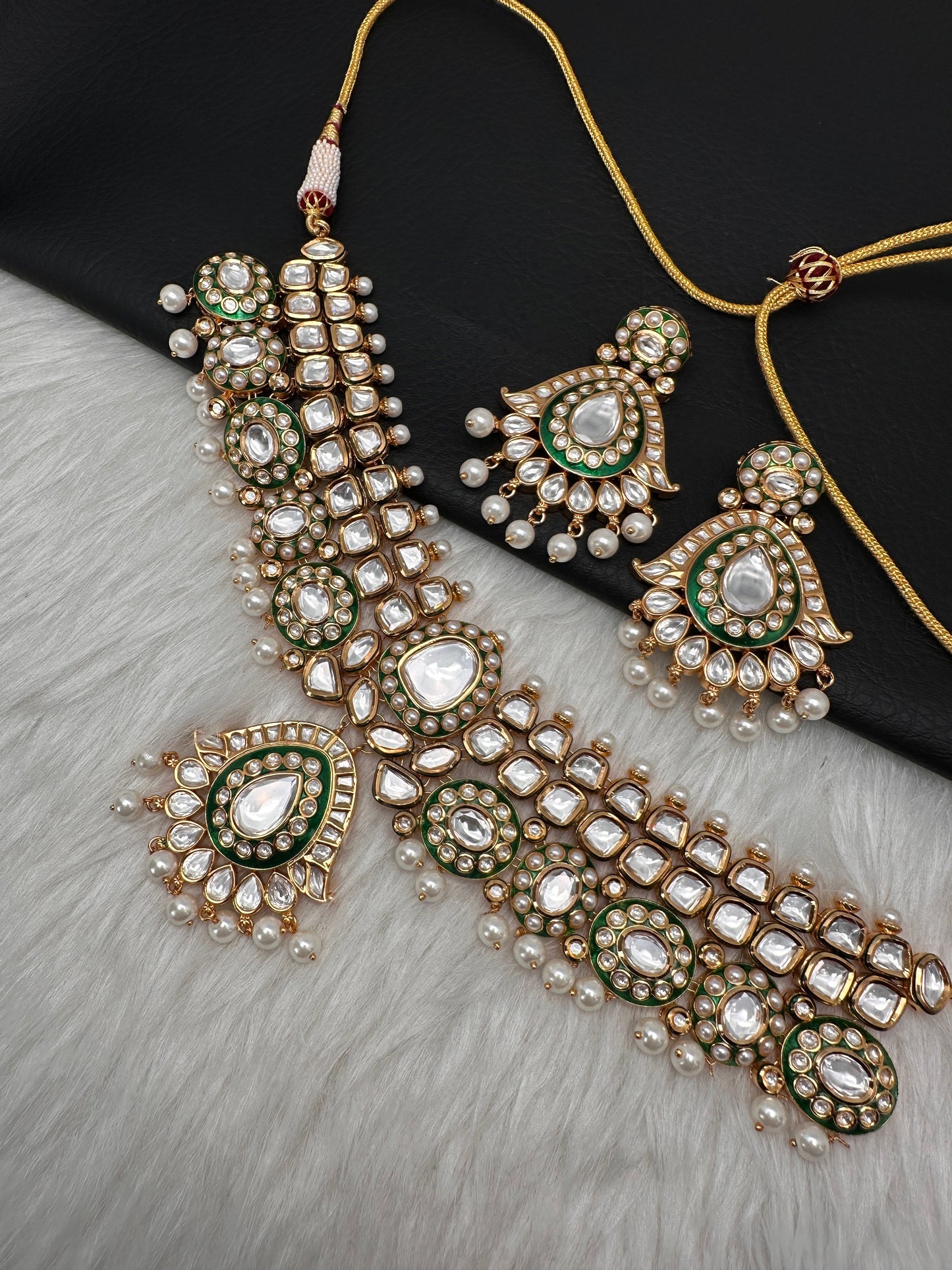 Kundan Moissanite Green Choker Necklace