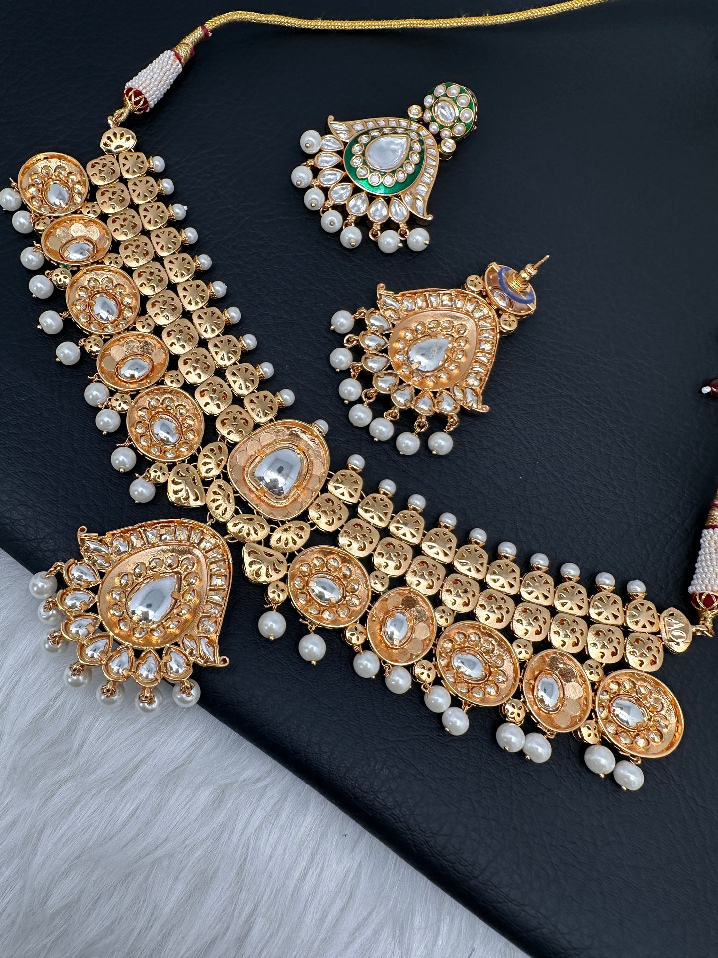 Kundan Moissanite Green Choker Necklace