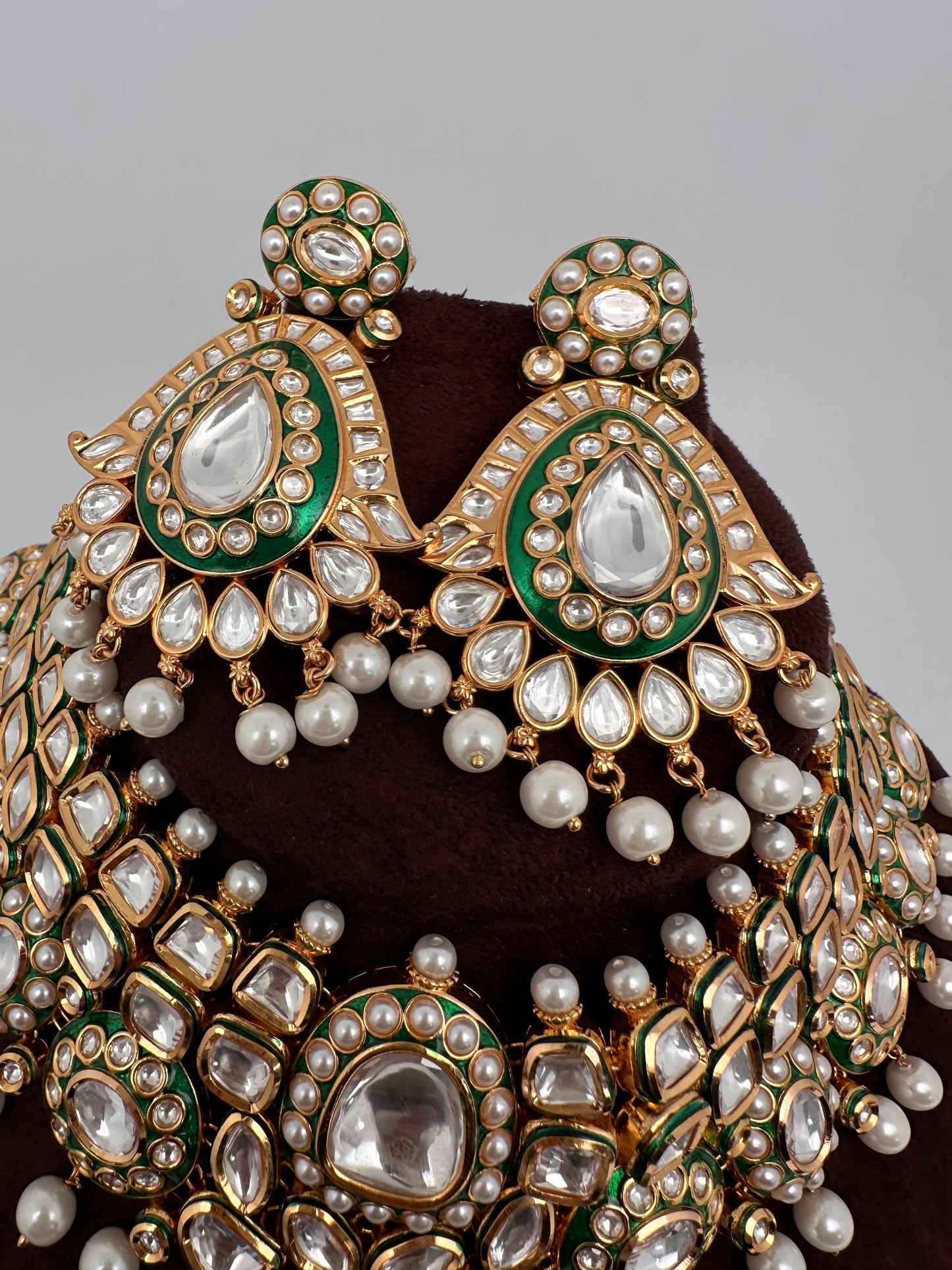 Kundan Moissanite Green Choker Necklace