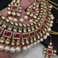 Kundan Red Stone Bridal Necklace comes with Earrings and Mang Tika