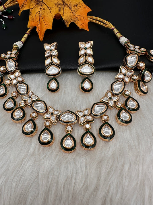 Kundan Green Statement Necklace