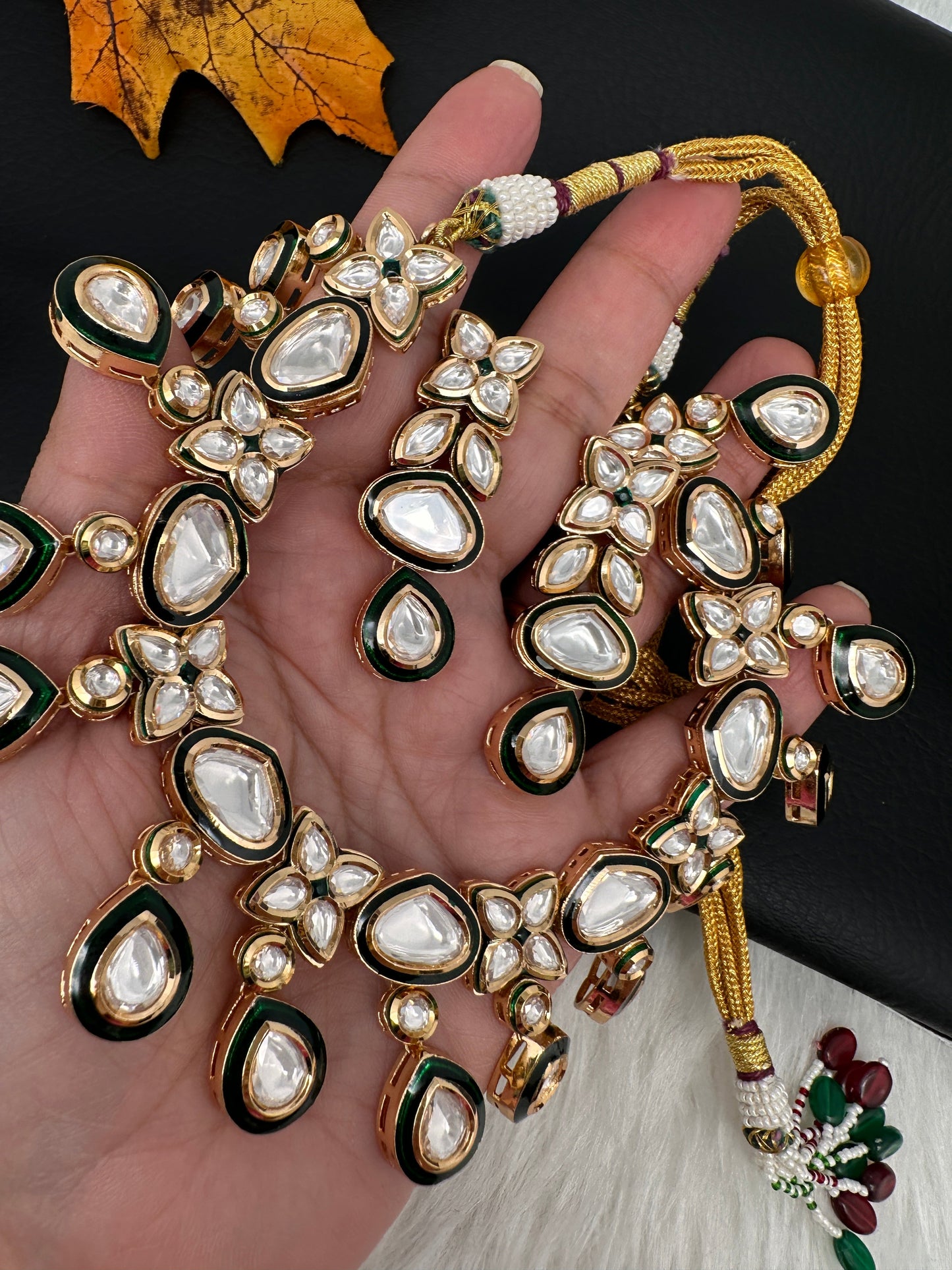 Kundan Green Statement Necklace
