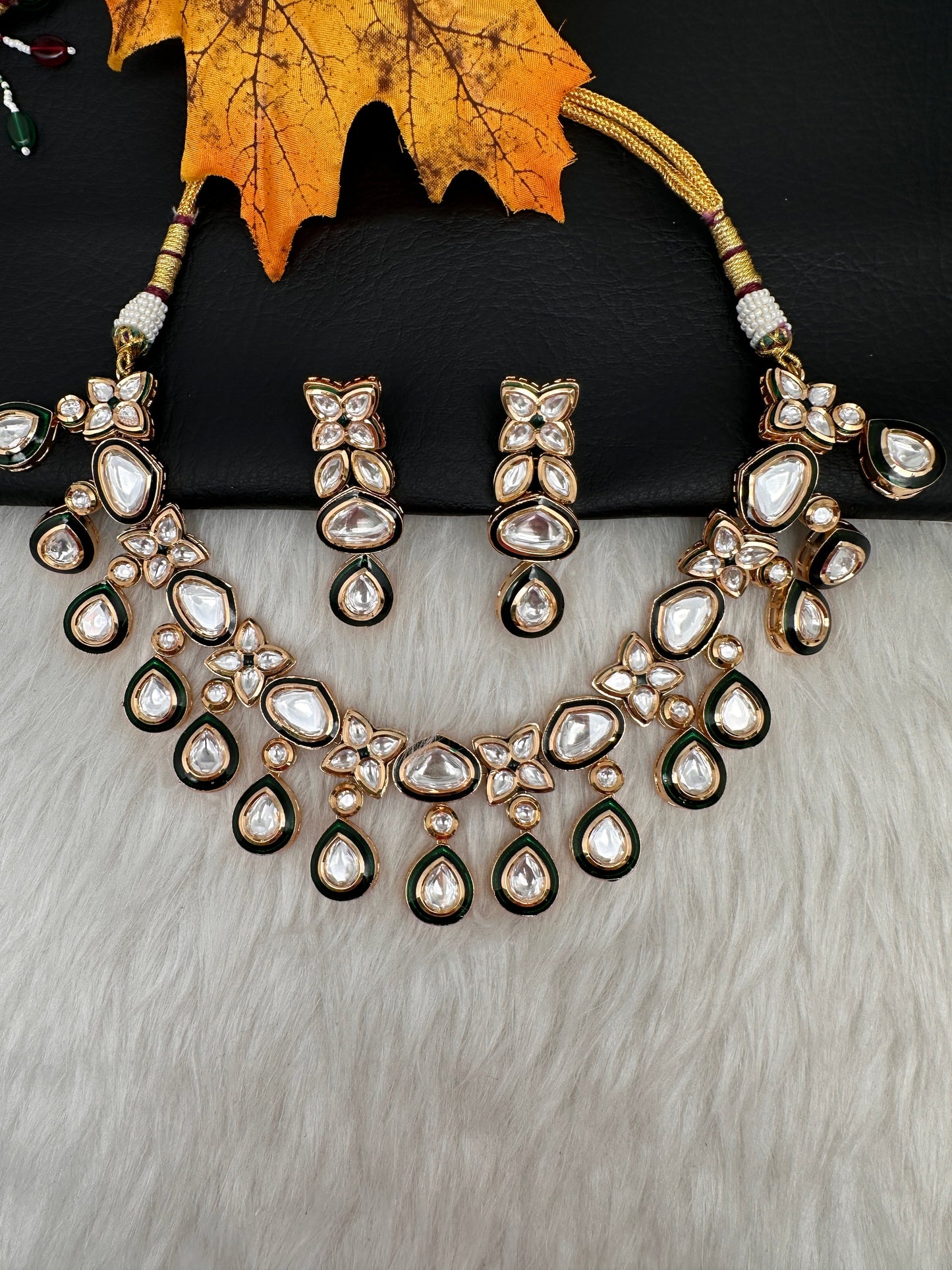 Kundan Green Statement Necklace