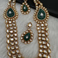 Multi Layer Kundan Green Carved Stone Mid Length Necklace