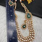 Multi Layer Kundan Green Carved Stone Mid Length Necklace