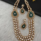 Multi Layer Kundan Green Carved Stone Mid Length Necklace