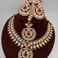 Mango Kundan Statement Necklace comes with Earrings and Mang Tika