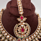 Mango Kundan Statement Necklace comes with Earrings and Mang Tika