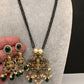 Goddess Lakshmi Color Stone Color Beads Mangalsutra Necklace - Green