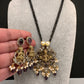 Goddess Lakshmi Color Stone Color Beads Mangalsutra Necklace - Purple