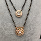 Double layer Black Beads Mangalsutra Necklace - Green