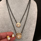 Double layer Black Beads Mangalsutra Necklace - Green