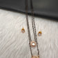 Double layer Black Beads Mangalsutra Necklace - Red