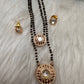 Double layer Black Beads Mangalsutra Necklace - Red
