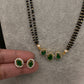 Fusion Black Beads Mangalsutra Necklace - Green