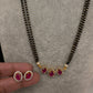 AD Color Stone Mangalsutra Necklace - Red