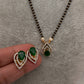 AD Color Stone Mangalsutra Necklace - Green