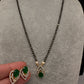 AD Color Stone Mangalsutra Necklace - Green