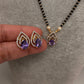 AD Color Stone Mangalsutra Necklace - Purple