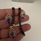 AD Color Stone Mangalsutra Necklace - Purple