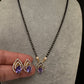 AD Color Stone Mangalsutra Necklace - Purple