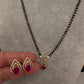AD Color Stone Mangalsutra Necklace - Red