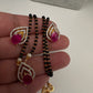 AD Color Stone Mangalsutra Necklace - Red