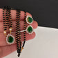 AD Color Stone Mangalsutra Necklace - Green