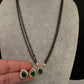 AD Color Stone Mangalsutra Necklace - Green