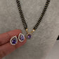 AD Color Stone Mangalsutra Necklace - Purple
