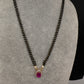 AD Color Stone Mangalsutra Necklace - Red