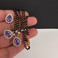 AD Color Stone Mangalsutra Necklace - Purple